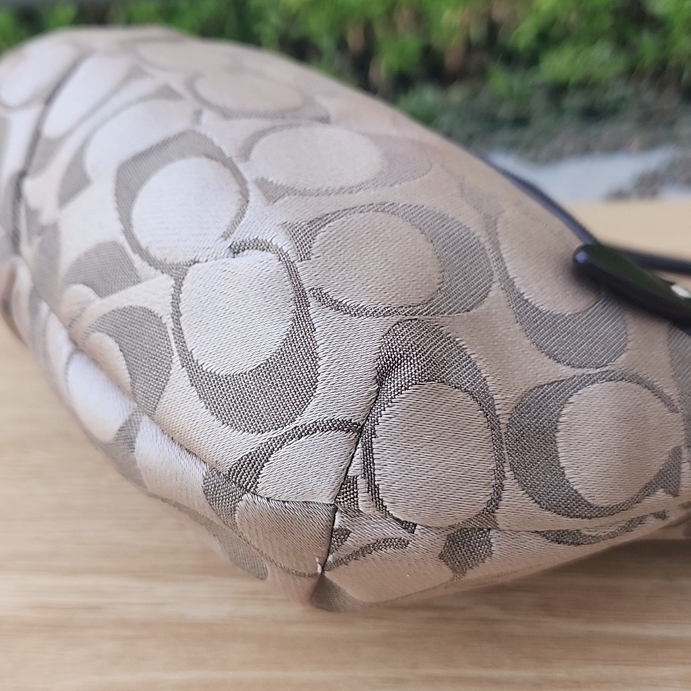Coach Khaki Signature Sateen w/Front Pocket Top Zip Crossbody Bag - Picture 8 of 15